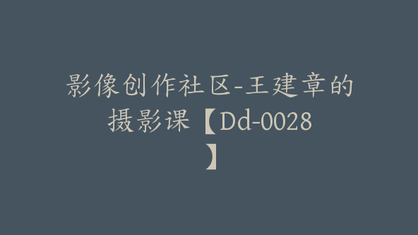 影像创作社区-王建章的摄影课【Dd-0028】