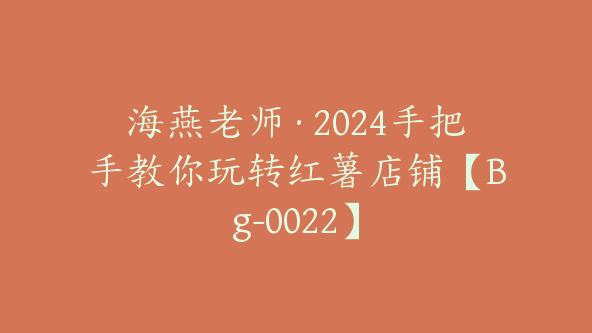 海燕老师·2024手把手教你玩转红薯店铺【Bg-0022】